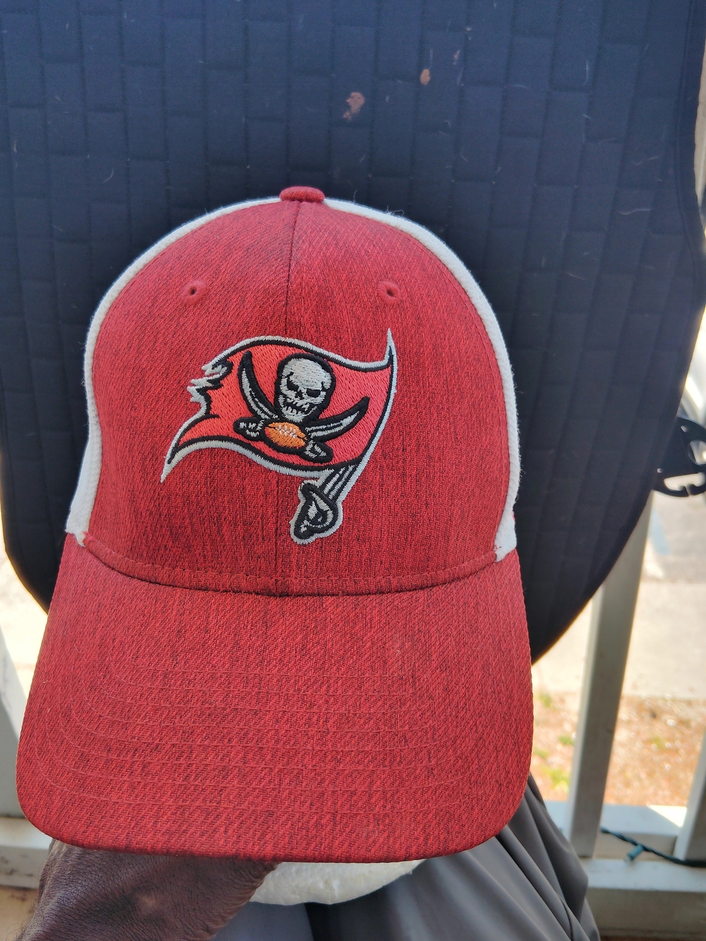 Tampa Bay Buccaneers Red and White Logo Flexfit Hat